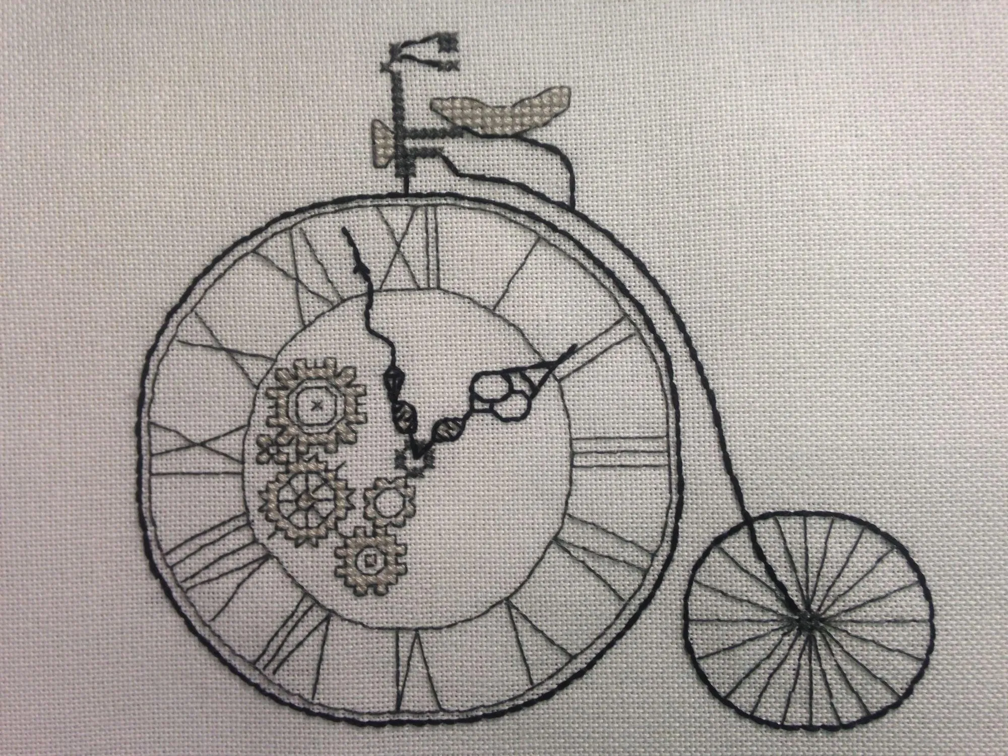 Bicycle with Watch - PDF Free Cross Stitch Pattern